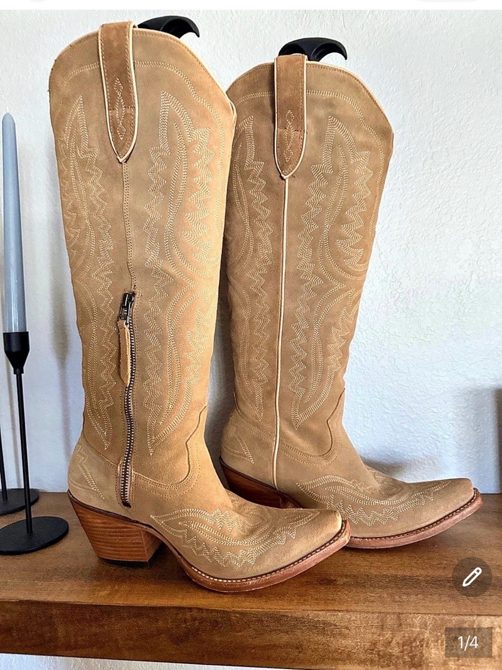 Ariat Casanova Women’s Tan Suede Western Cowboy Boots Size 8.5– Worn Once - Picture 5 of 10